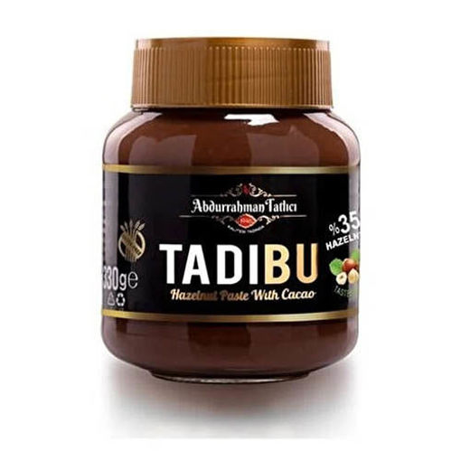 0004409_abdurrahman-tatlici-tadibu-hazelnut-paste-w-cocoa-330g_510 Abdurrahman Tatlici Kakaolu Findik Ezmesi / Hazelnut Paste with Cocoa - 330 GR - in Jar - Image 1