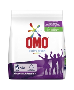 0088112_omo-toz-camasir-deterjani-4-kg-26-yikama-active-fresh-renkli_350 Omo Camasir Makinesi Toz Deterjani Renkliler Icin / Washer Machine Powder Detergent Active Fresh for Colors - 4 KG - Image 1