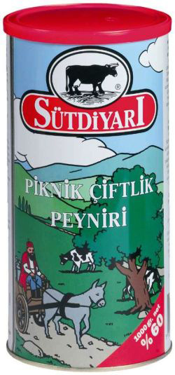 1992_1 Sutdiyari Tam Yagli Piknik Beyaz Peynir / Full Fat Picnic Feta Cheese 60 % Fat - 800 GR / in Tin - Image 1