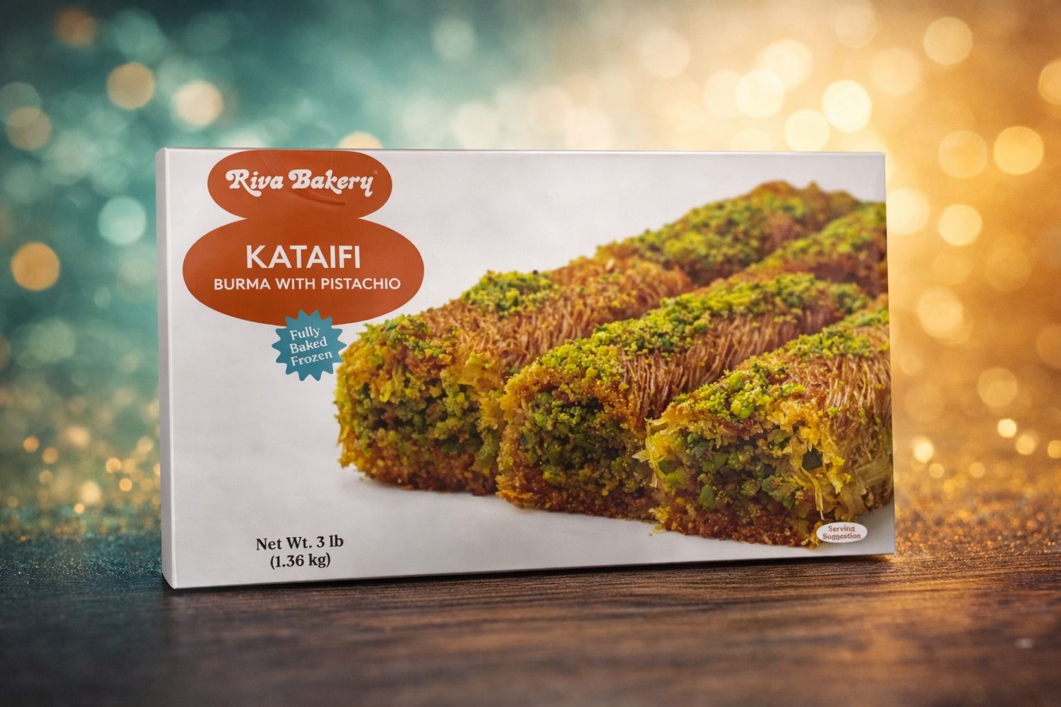 340a06dd-b500-46b5-8006-9506f3b8c69d Riva Bakery Burma Kadayif Antep Fistikli / Burma Kataifi with Pistachio - 3 LB / 1.36 KG - Image 1