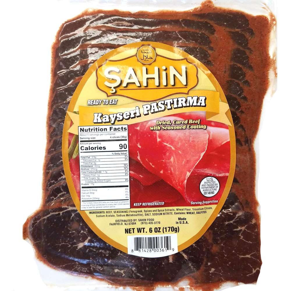 500377_500_6685 Sahin Dilimli Pastirma / Sliced Bastirma 4 OZ - Halal Beef - Image 1