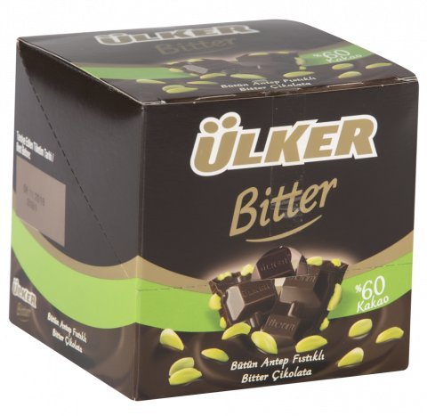 51R30uMTAxL Ulker Bitter Antep Fistikli Cikolata Kutu / Bitter Chocolate W / Pistachio - 6 Pieces * 60 GR - Image 1
