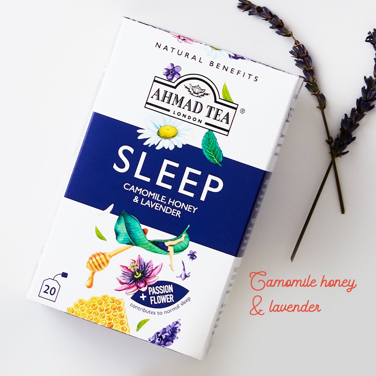 5782 Ahmad Tea Sleep - Camomile / Honey & Lavender - 20 Tea Bags - Image 1