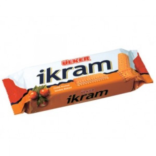 8690504010203-500x500-1 Ulker Ikram Findik Kremali Sandvic Biskuvi Tekli Paket / Hazelnut Chocolate Cream Cookies Single Pack - 84 GR / 2.96 OZ - Image 1