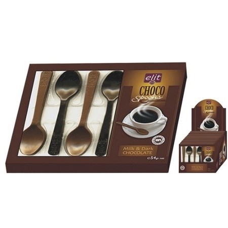 99105608_432582167_5734 Elit Kasik Sutlu ve Bitter Cikolata / Spoons Milk and Dark Chocolate - 54 GR - Image 1