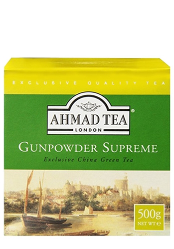 AH110-2_5678 Ahmad Tea Yesil Cay / Gunpowder Green Tea - 500 GR Carton Box - Image 1