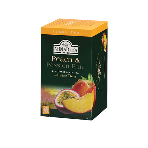 Ahmad-Peach-Passion-Tea-20-Tea-Bags1 Ahmad Tea Peach & Passion Fruit Black Tea - 20 Tea Bags - Image 1
