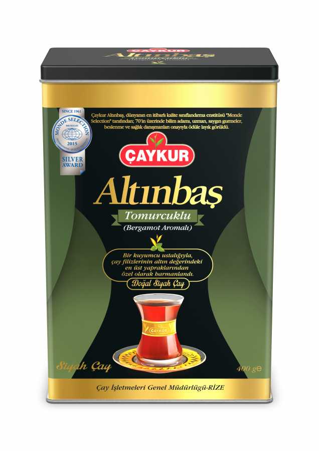 CAYKUR_BERGAMOTLU_CAY_7029 Caykur Altinbas Siyah Cay / Black Tea - Can- 400 GR Bergamot Aromali / Bergamot Flavouring - Image 1