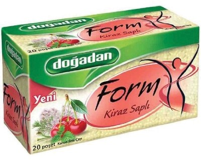 DOGADAN_KIRAZ_SAPLI_FORM_CAYI_7040 Dogadan Form Kiraz Sapli Karisik Bitki Cayi / Mixed Herbal Tea with Cherry Stalks 20 Tea Bags - 40 GR - Image 1