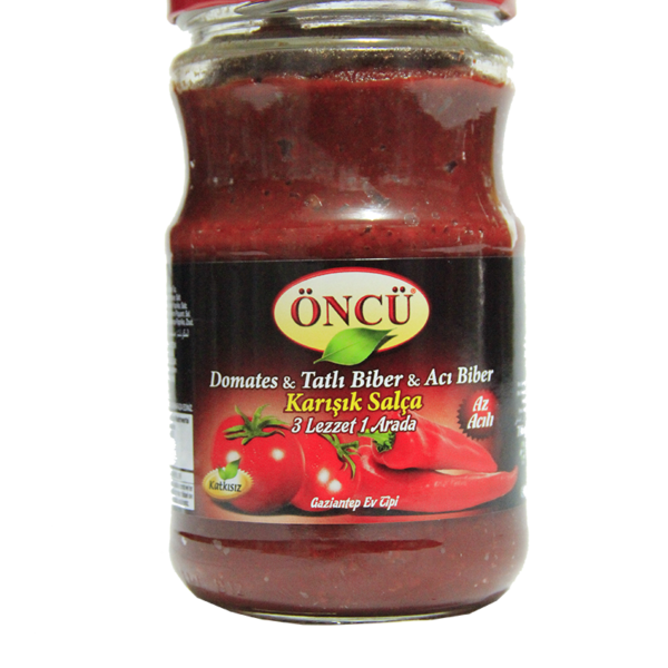 Oncu Domates / Biber Karisik Salca - Mixed Paste - 700 GR Jar