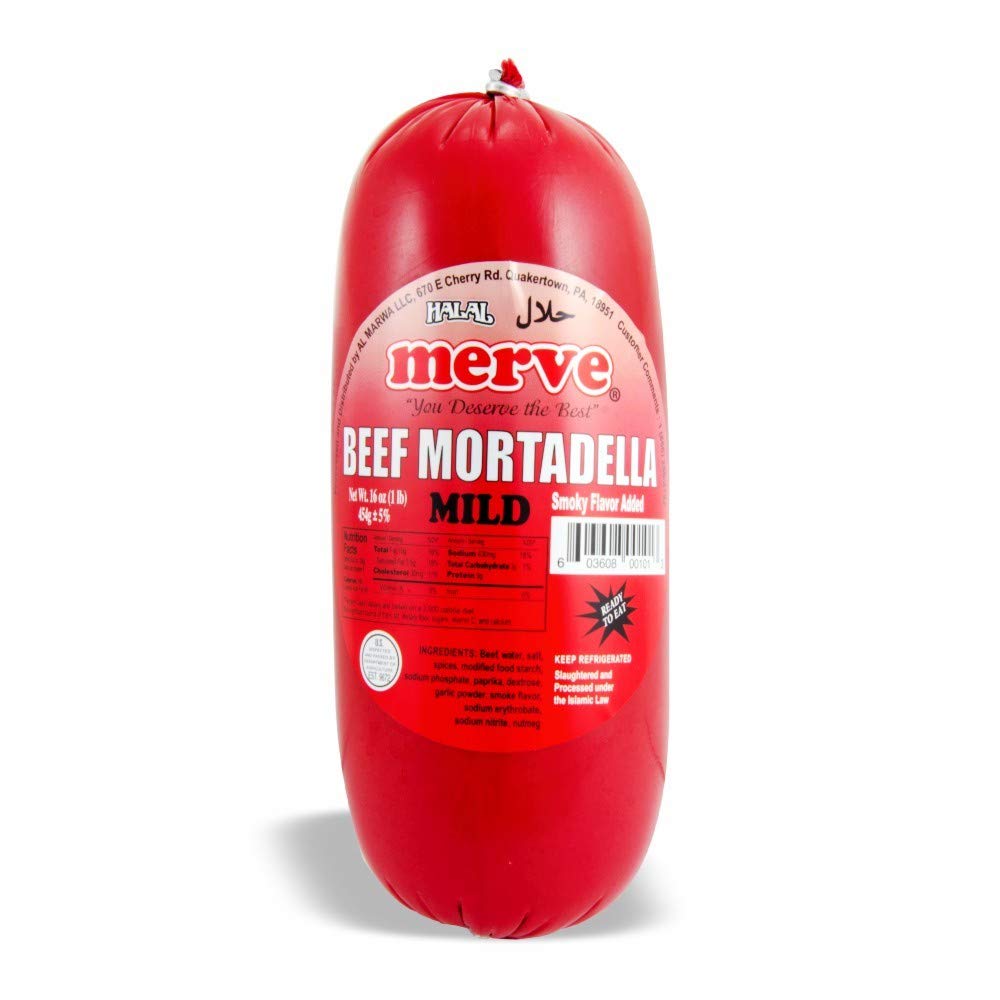 MERVE_MORTEDELLA_7154 Merve Sigir Salami / Beef Mortadella Plain - 454 GR / 1 LB - Image 1
