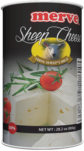 MERVE_SHEEP_CHEESE_7156 Merve Koyun Beyaz Peyniri / Sheep's Milk Feta Cheese - 800 GR / 28.2 OZ in Tin - Image 1