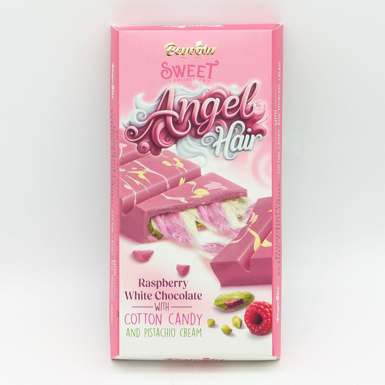 angelhair Beyoglu Angel Hair Raspberry White Chocolate with Cotton Candy and Pistachio Cream 170 GR - Image 1