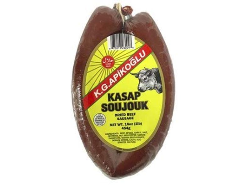 apikoglu_kasap_sucuk_6988 Apikoglu Kasap Sucuk / Butcher Beef Soujouk - 454 GR / 1 LB Vacuum Pack - Image 1
