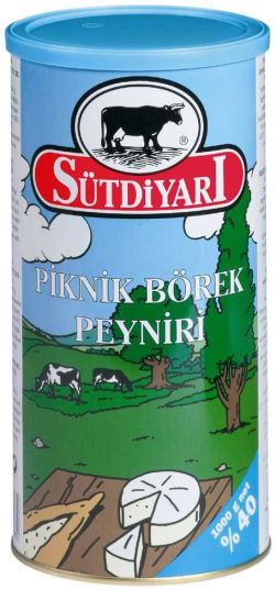 feta403042 Sutdiyari Az Yagli Boreklik Peynir / Low Fat Feta Cheese for Pastry 40 % Fat - 1 KG in Tin - Image 1