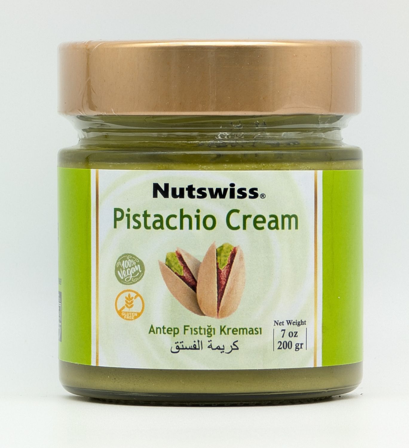 nutswiss Nutswiss Antep Fistigi Kremasi - Pistachio Cream Spread - 200 GR - Image 1