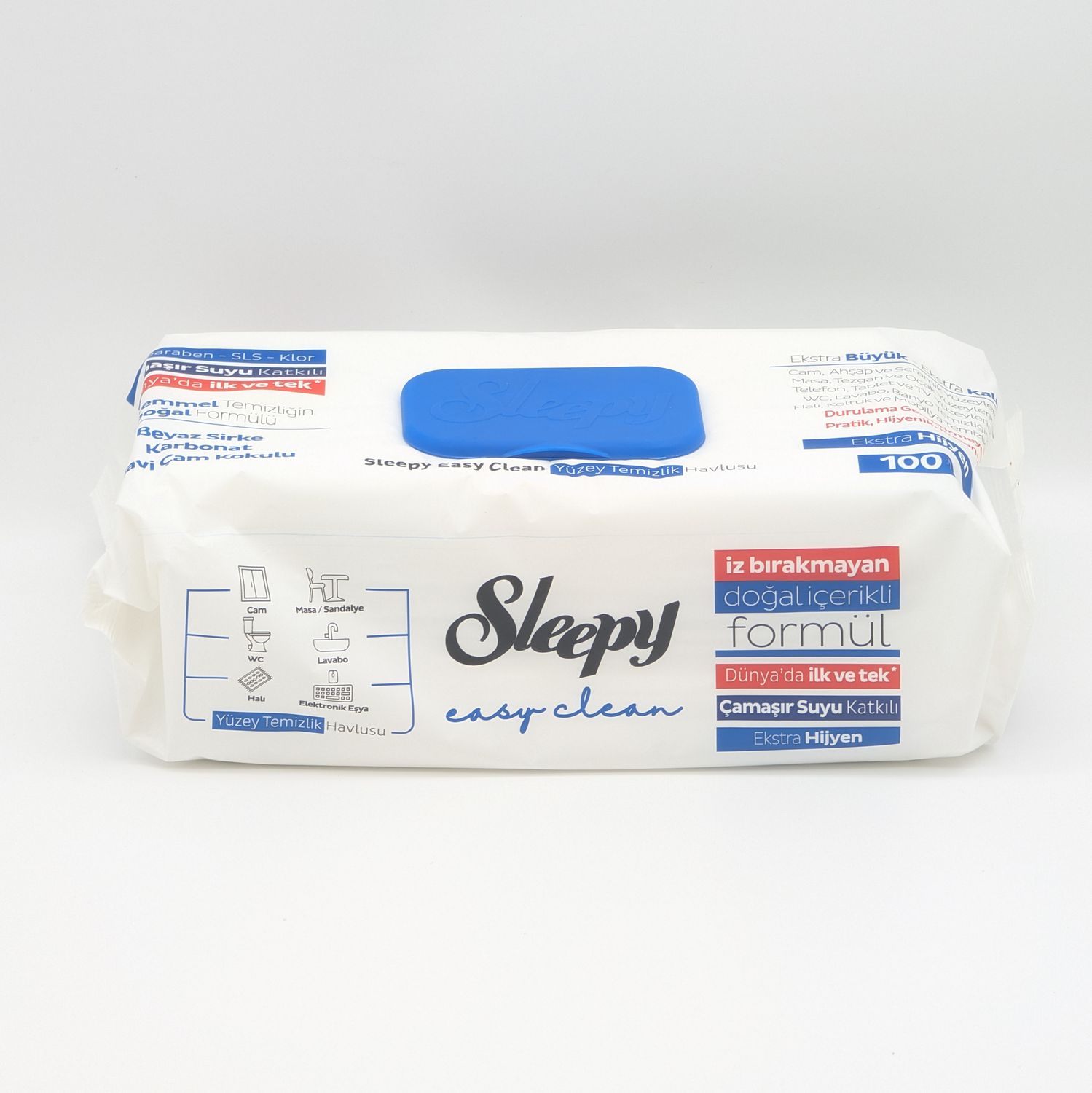 sleepy_mavi Sleepy Islak Havlu Ekstra Hijyen Camasir Suyu Katkili - Wet Wipes Extra Hygiene Bleach Additive - 100 Ct - Image 1
