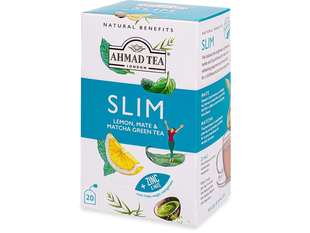 slim Ahmad Tea Slim Tea - Lemon / Mate & Matcha Green Tea - 20 Tea Bags - Image 1