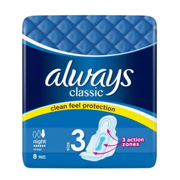 Always Classic Night 8 Ped / CLASSIC NIGHT 8 PADS – 8 ct