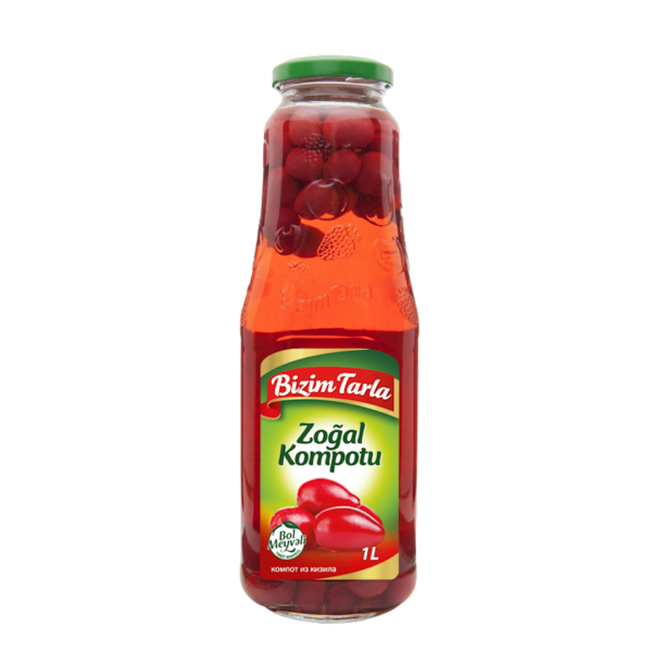 Bizim Tarla Kızılcık Kompostosu / Cornelian Cherry Compote – 1 l