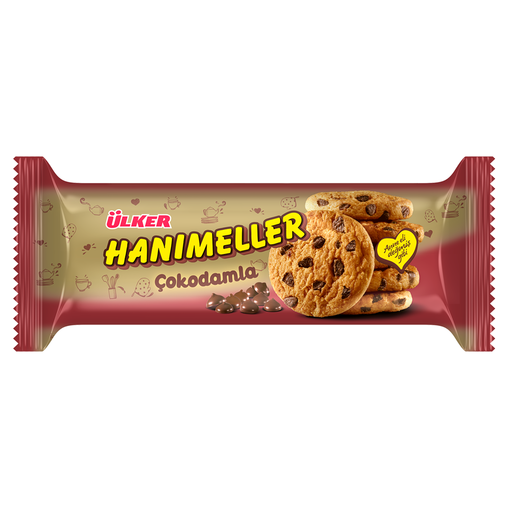 ifp-8690504012139-0-b84a95a9a1e7fd26 Ülker Hanımeller Çokodamla Kurabiye / Chocolate Chip Cookies – 82 g - Image 1