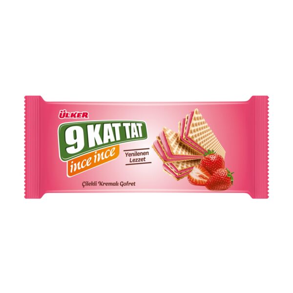 Ülker 9 Kat Çilekli İnce Gofret / WAFER STRAWBERRY – 114 g