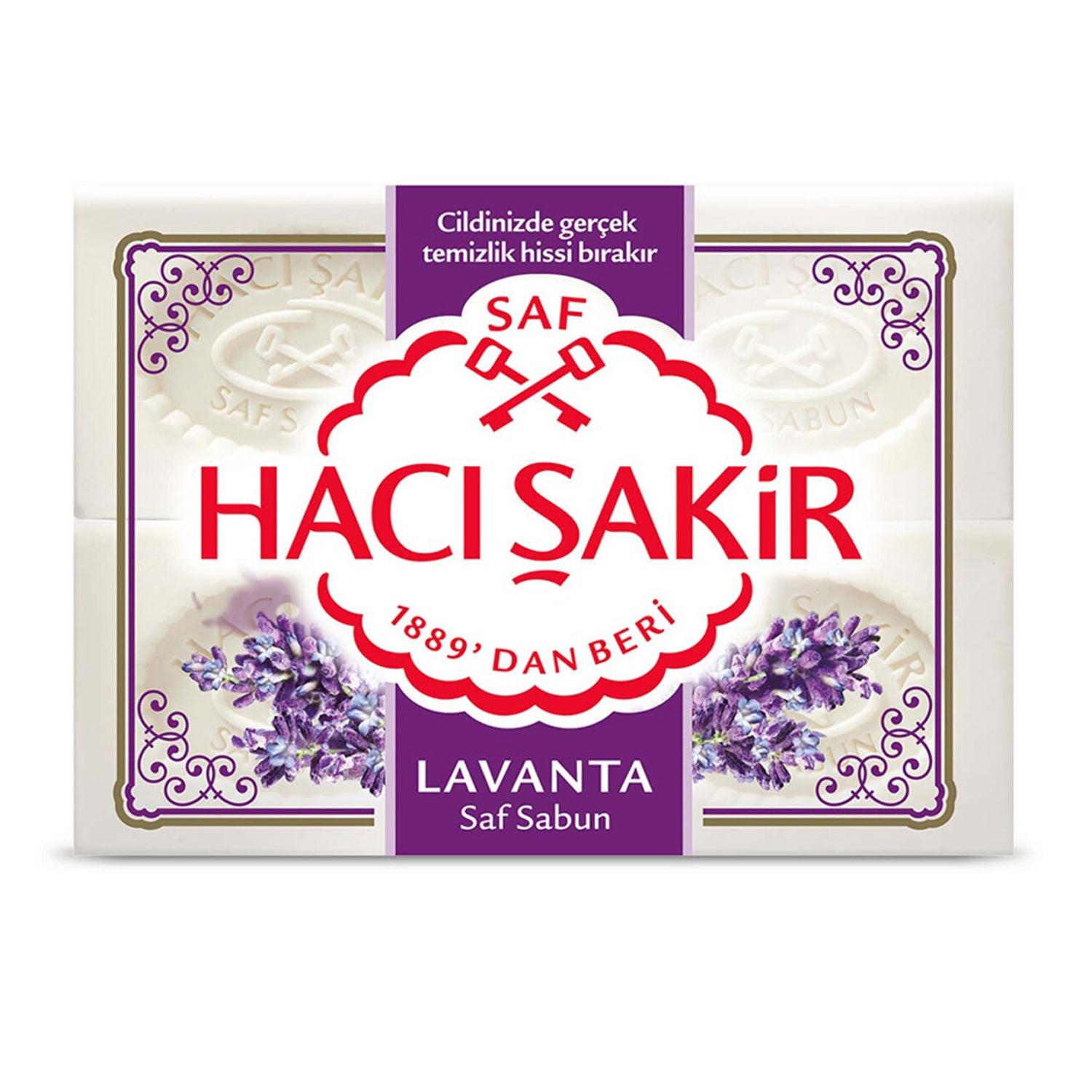 ifp-8718951384330-0-afc26faba62b3d47 Hacı Şakir Sabun Lavanta / HACISAKIR SOAP LAVENDER – 4 × 150 g - Image 1