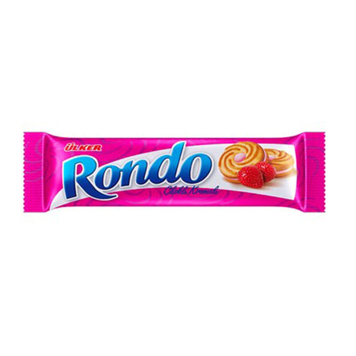 Ülker Rondo Çilekli Bisküvi / Rondo Strawberry Sandwich Biscuits – 61 g Ülker Rondo Çilekli Bisküvi / Rondo Strawberry Sandwich Biscuits – 61 g