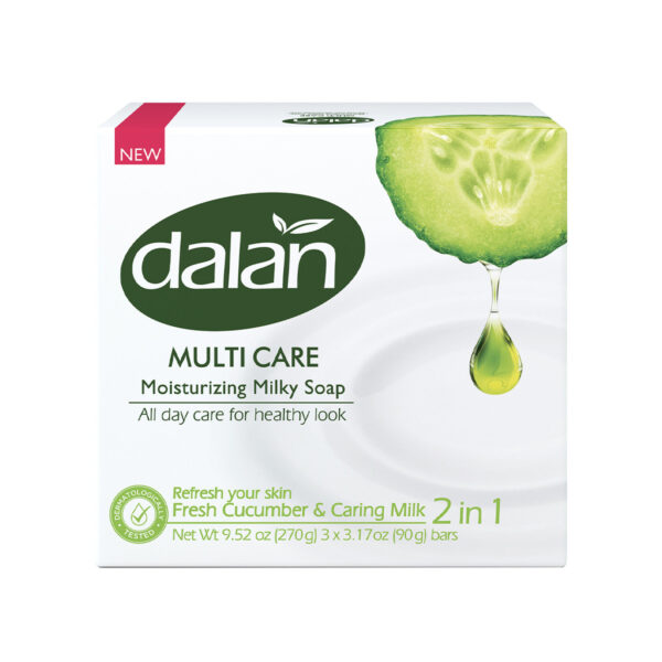 Dalan Multi Care Cucumber & Milk Soap – 3 × 90 g