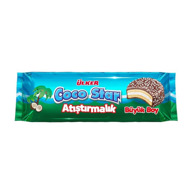Ülker Cocostar Hindistan Cevizli Çikolata / Cocostar Coconut Chocolate Bars (7 Pieces) – 154 g