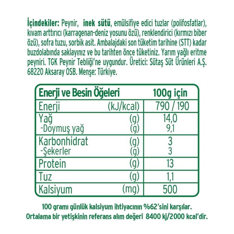Sütaş Triangle Cheese – 8 × 12.5 g