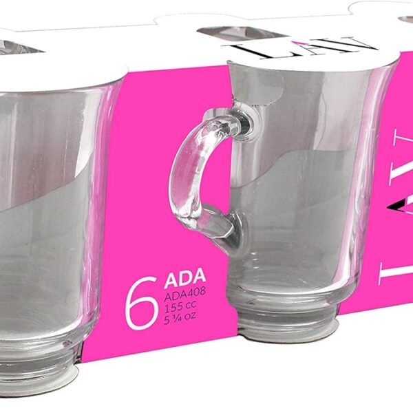 Lav Ada 415 Kulplu Çay Bardağı / Ada 415 Handled Tea Glasses – 6 ct