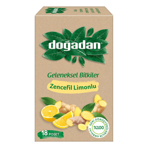 Doğadan Limonlu Zencefil / Lemon & Ginger Tea – 18 tea bags