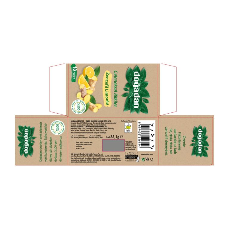Doğadan Limonlu Zencefil / Lemon & Ginger Tea – 18 tea bags