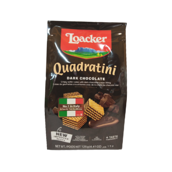 Loacker Quadratini Dark Chocolate Wafer Bites – 125 g
