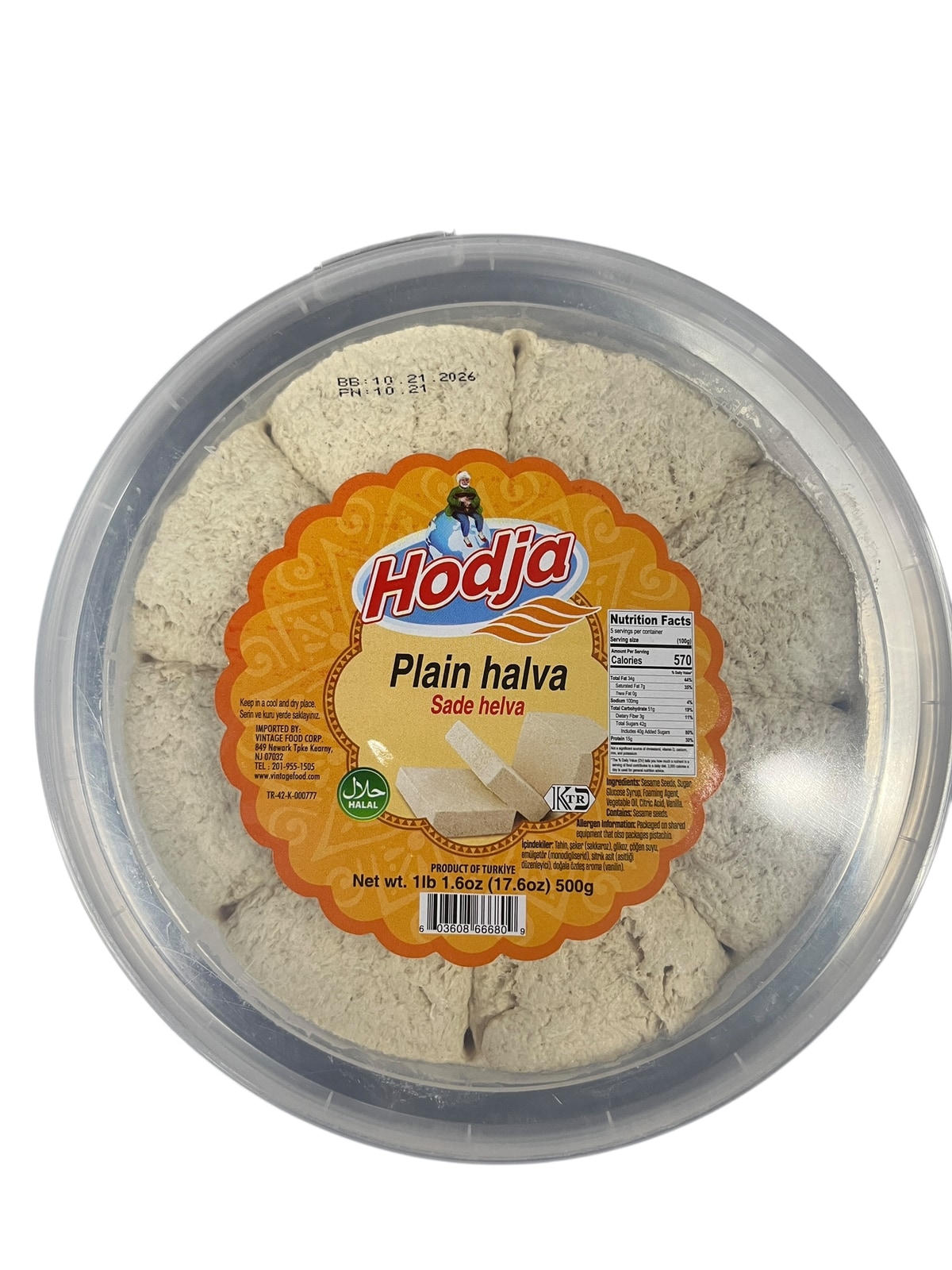 Hodja Plain Tahini Halva – 500 g Hodja Plain Tahini Halva – 500 g