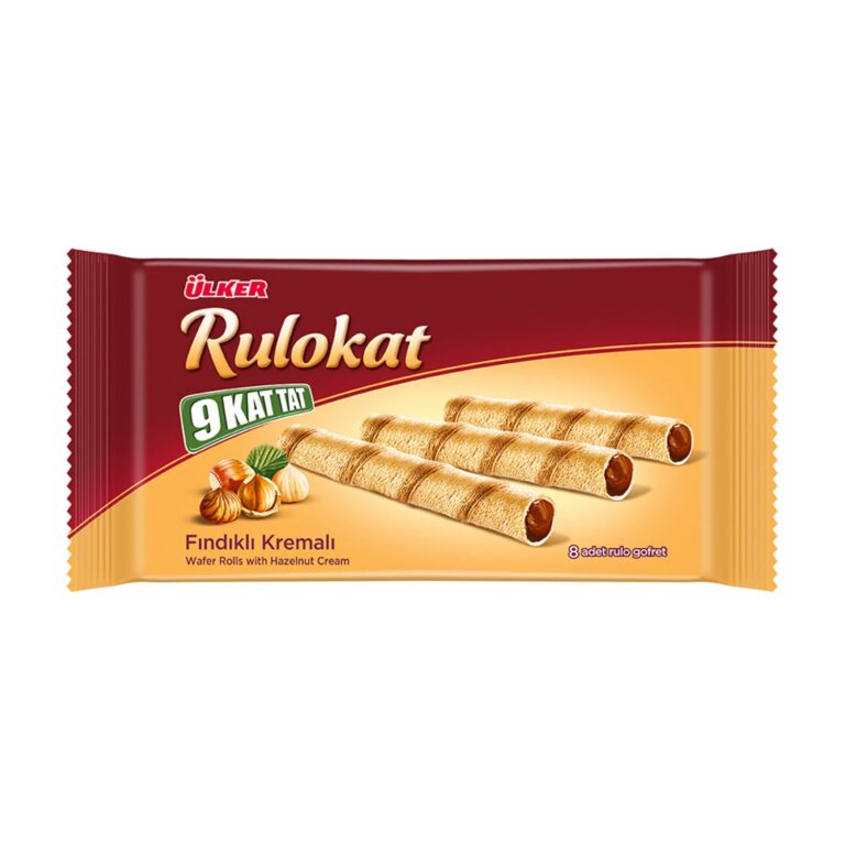 Ülker Rulokat Hazelnut Cream Rolled Wafers – 42 g